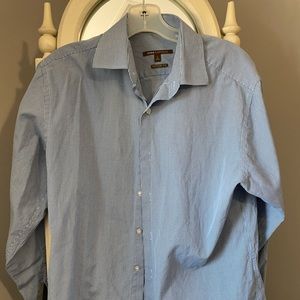 Mens blue and white dress shirt